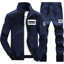 Load image into Gallery viewer, Tracksuits Men Polyester Sweatshirt Sporting Fleece 2019 Gyms Spring Jacket + Pants Casual Men's Track Suit Sportswear Fitness